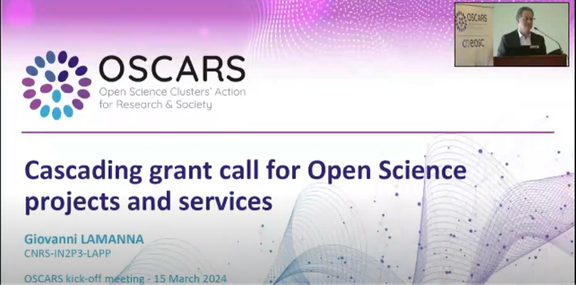 OSCARS 1st Open Call for Open Science projects and services