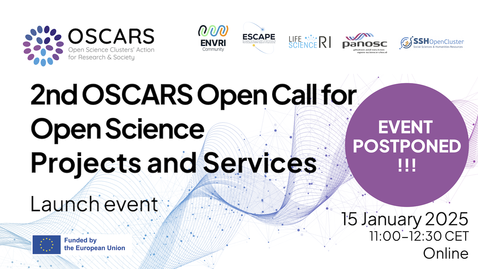 Launch event 2nd OSCARS Open Call for Open Science projects and services - BANNER NEW DATE