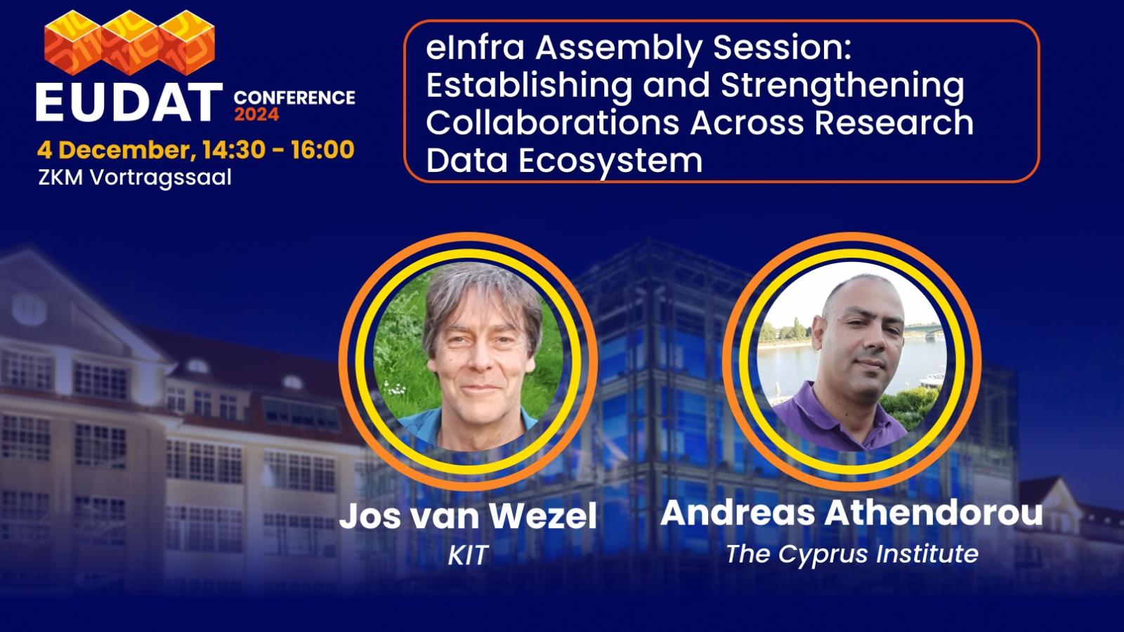 eInfra Assembly Session: Establishing and strengthening collaborations across the research data ecosystem - EUDAT 2024 - banner