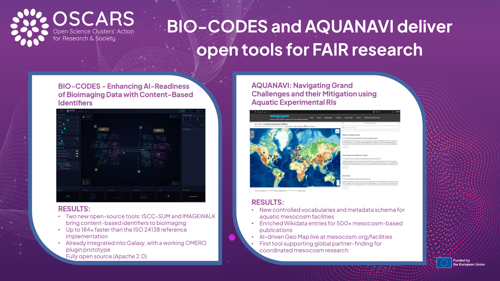 BIO-CODES and AQUANAVI - ended OSCARS funded projects - banner