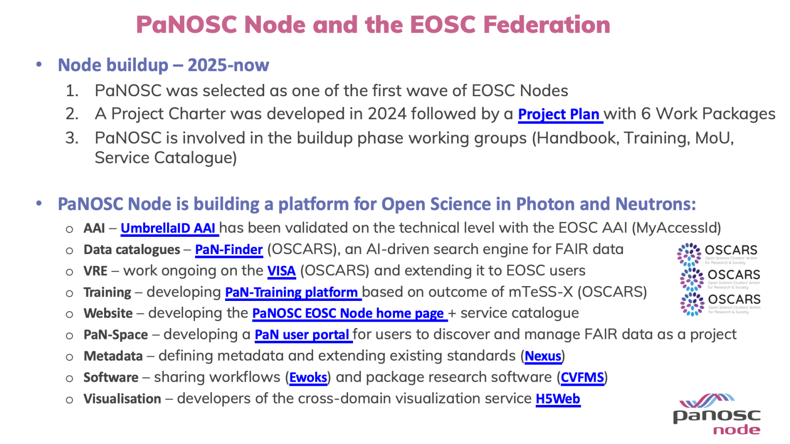 PaNOSC Node at OSCARS / EOSC-A webinar on onboarding of services 2026
